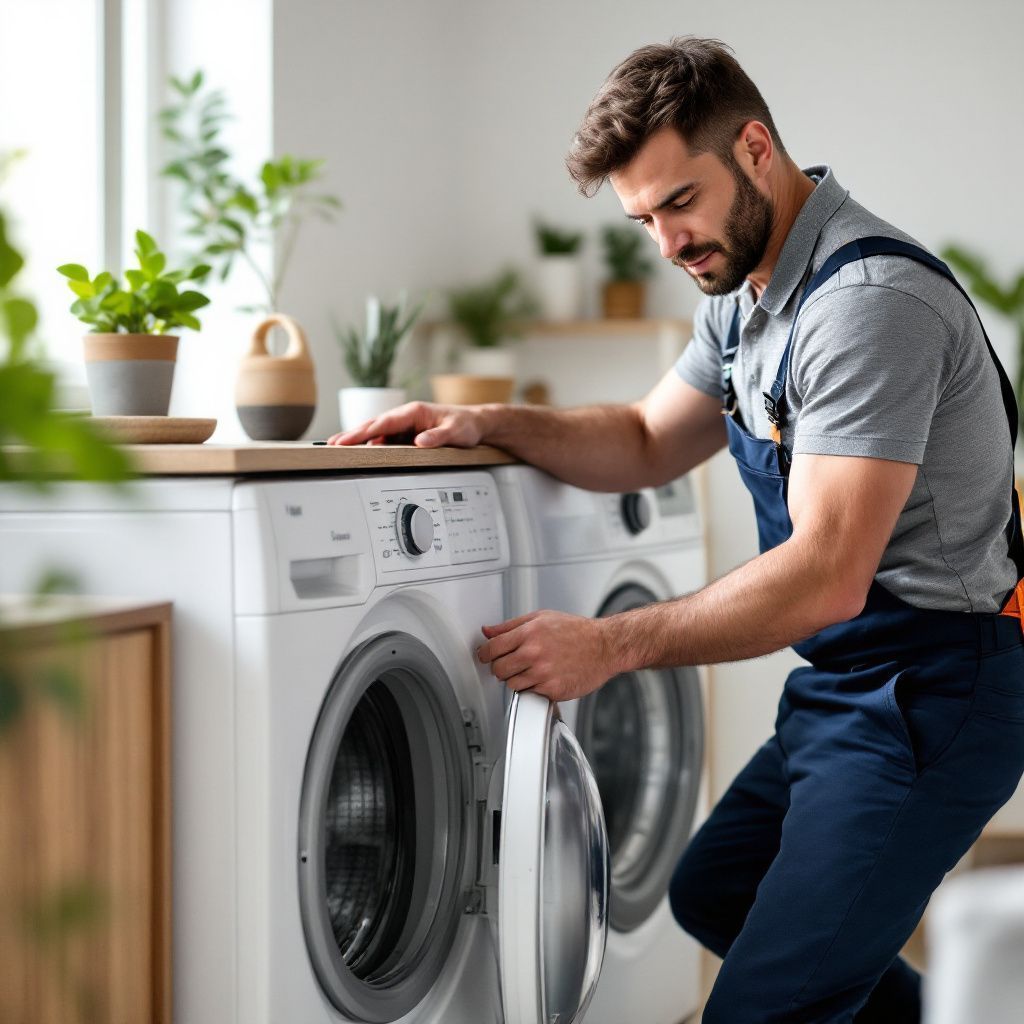 Imagen de un técnico profesional de Secadoras realizando reparaciones en Barcelona.